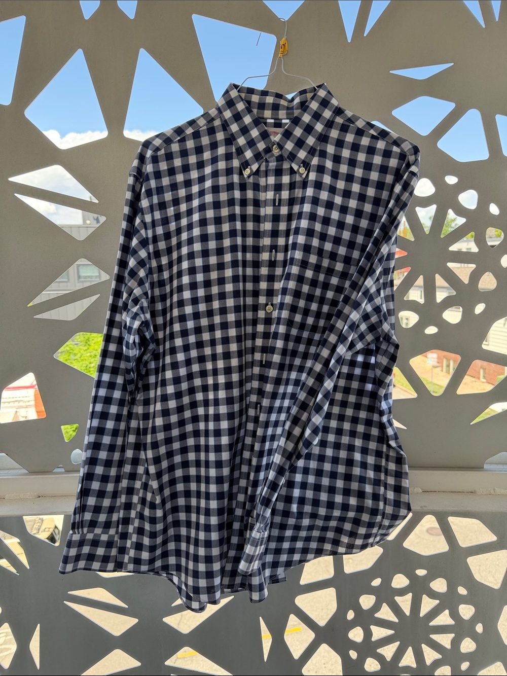 Brooks Brothers Navy and White Checked Button-Down Shirt